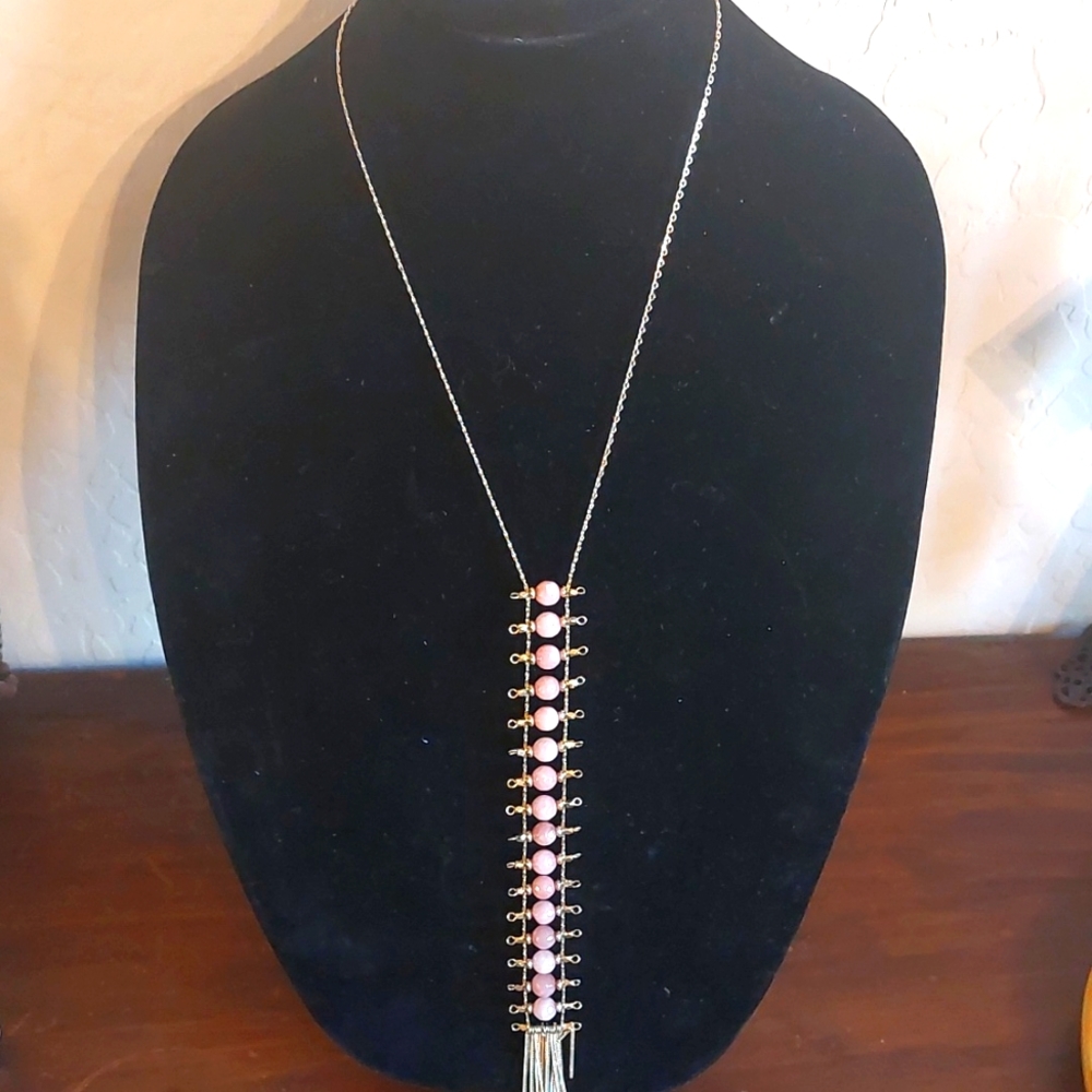 Anthropologie Vinifera Stone Statement Necklace Pink
